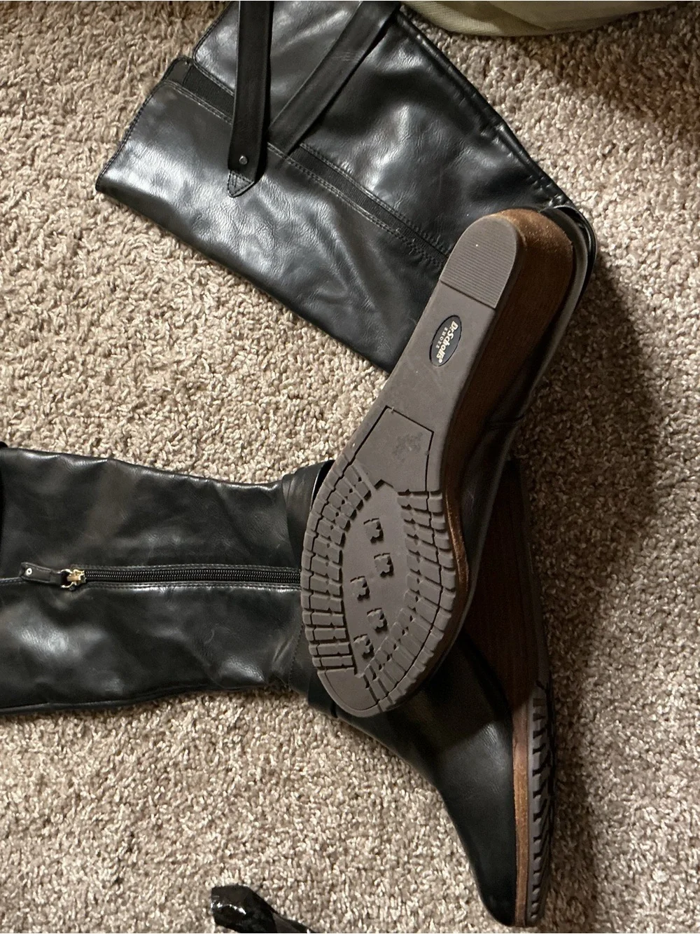 Dr. Scholl's Black Over-the-Knee Wedge Boots